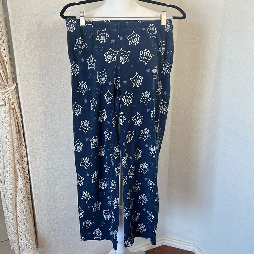 Secret Treasures Sleepwear Blue Pajama Pants with Owl & Star Pattern ~ Size Med